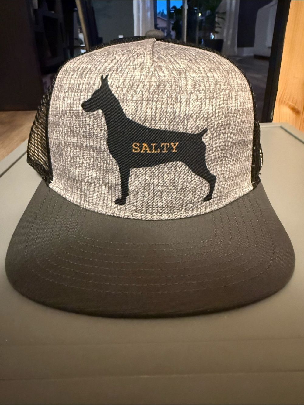 Prana Gray & Black Journeyman Flat Brim 'Salty' Dog Trucker Hat